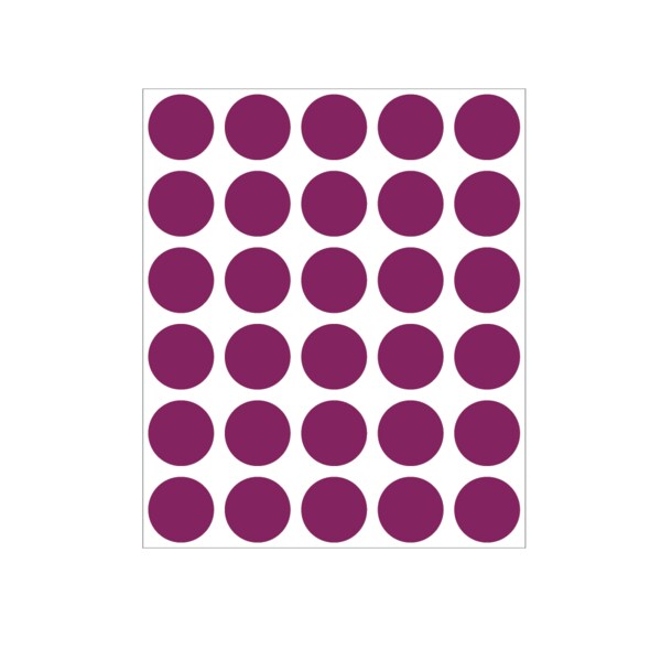 3/4" Color Coding Dots Maroon - Sheet Form